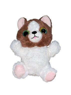 Goffa 9 inch 'Big Eye' Puppy Plush-Brown/white-GUC